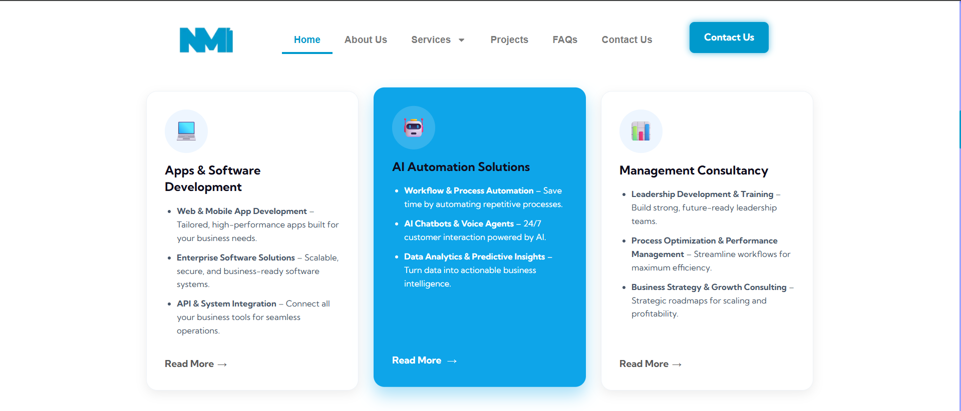 Najma Masha Innovations services section
